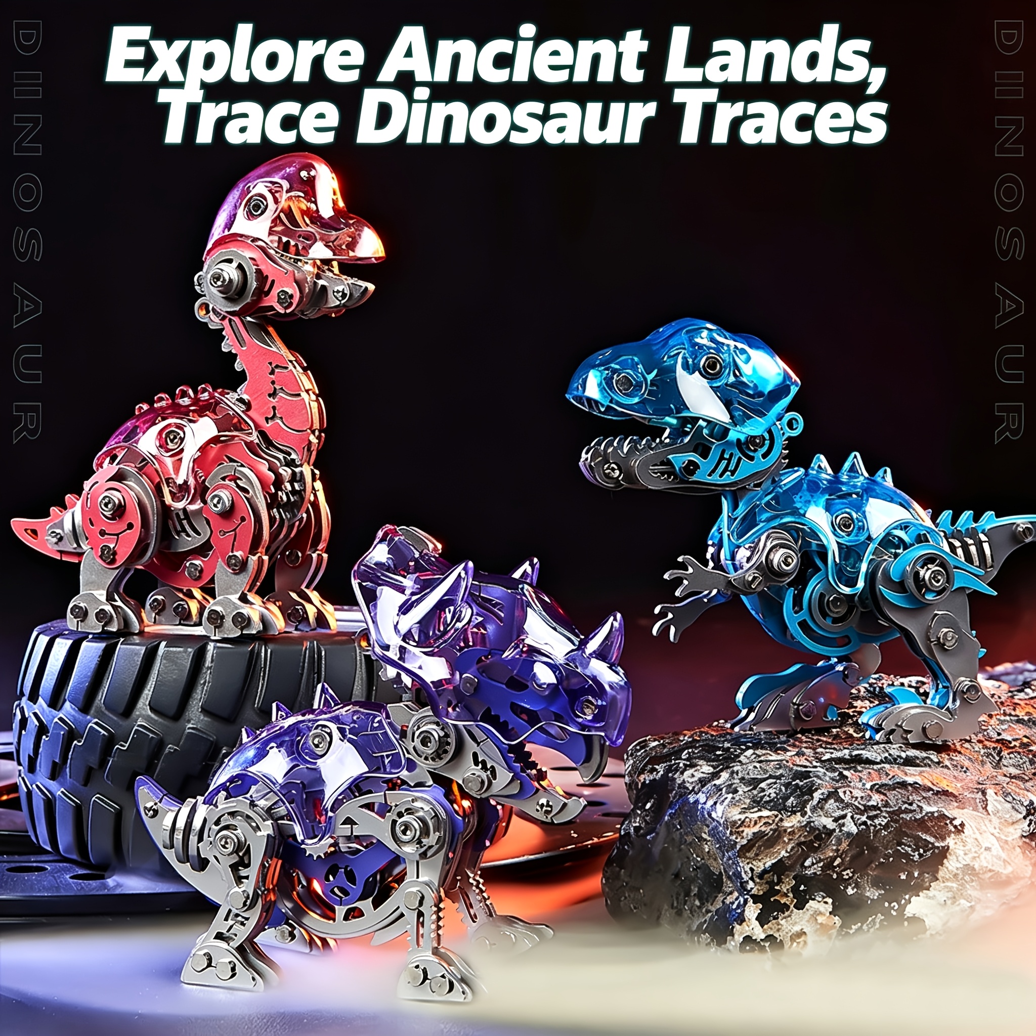 Q-Version Dinosaur 3D Metal Stainless Steel Puzzle Model